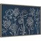 Indigo Floral I by Silvia Vassileva 23-in. W x 16-in. H. Canvas Wall Art Print Framed in Grey
